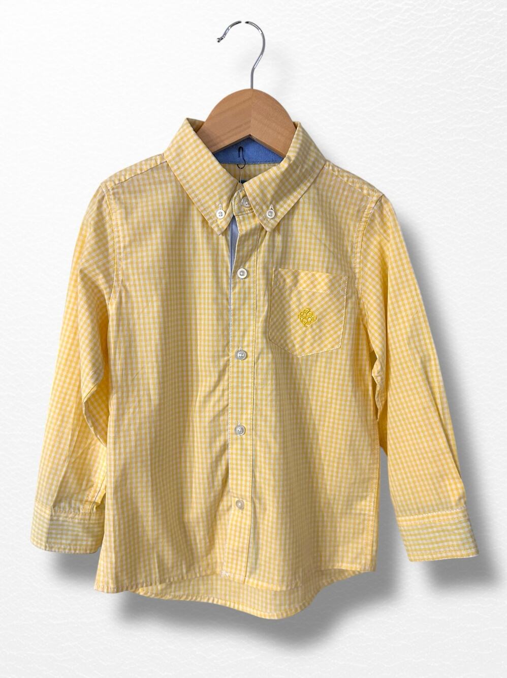 NEW Andy & Evan Yellow Gingham Button-Down Shirt, Size 4T